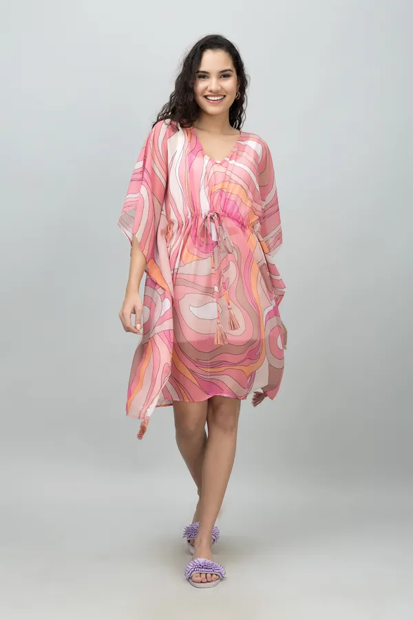Pink_&_White_Georgette_Abstract_Half_Sleeve_Thigh_Length_Kimono_Style_Shrug_For_Women_&_Girls
