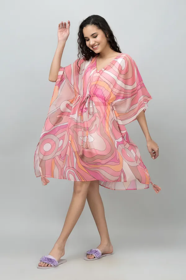 Pink_&_White_Georgette_Abstract_Half_Sleeve_Thigh_Length_Kimono_Style_Shrug_For_Women_&_Girls