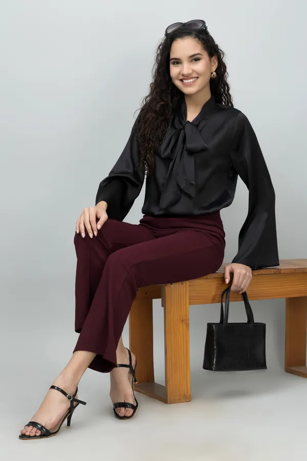 Black_Satin_Solid_Full_Sleeve_Tie-Up_Hip_Length_Top_For_Women_&_Girls