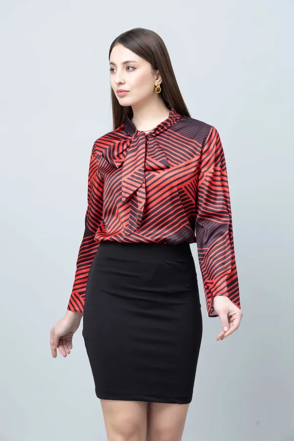 Tie-Up_Neck_Flared_Sleeve_Top_For_Women
