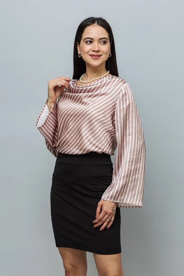 Cowl_Neck_Bell_Sleeves_Satin_Top