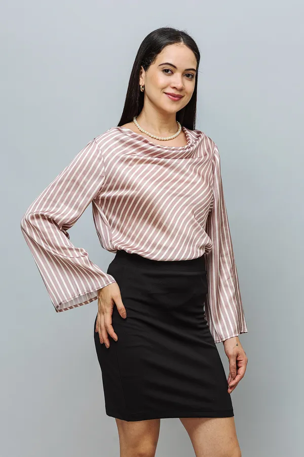 Cowl_Neck_Bell_Sleeves_Satin_Top