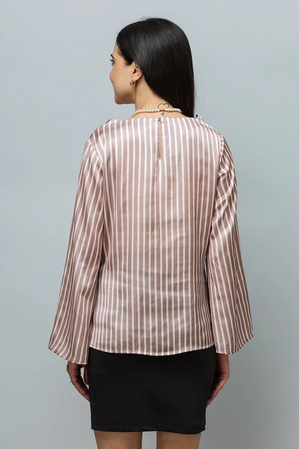 Cowl_Neck_Bell_Sleeves_Satin_Top