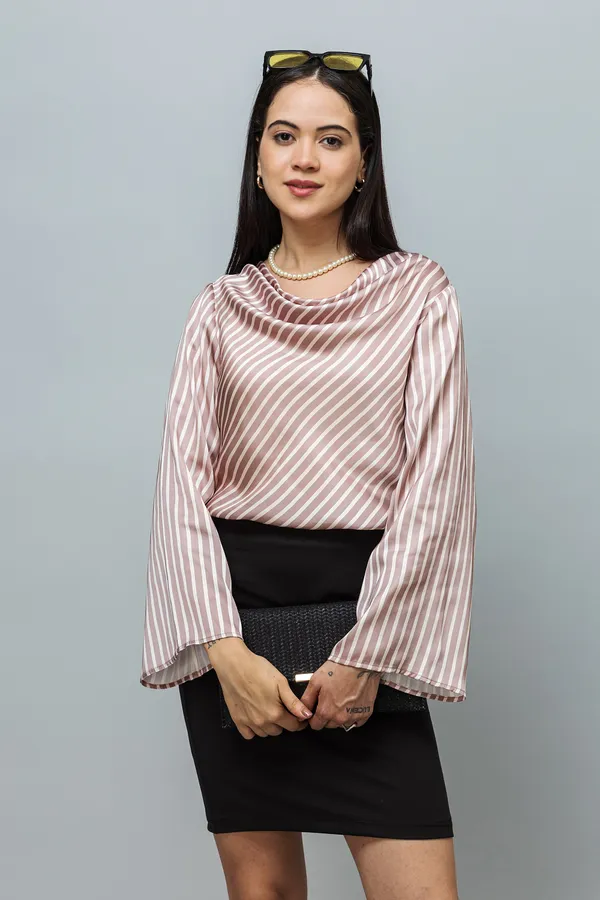 Cowl_Neck_Bell_Sleeves_Satin_Top