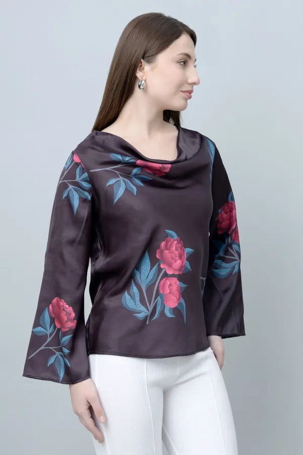 Floral_Cowl_Neck_Satin_Top