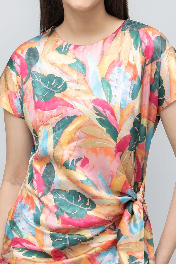 Tropical_Print_Satin_Top_For_Women