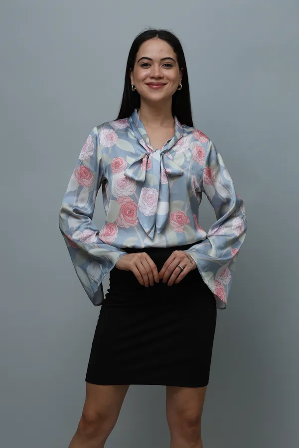 Tie-Up_Neck_Bell_Sleeves_Satin_Top