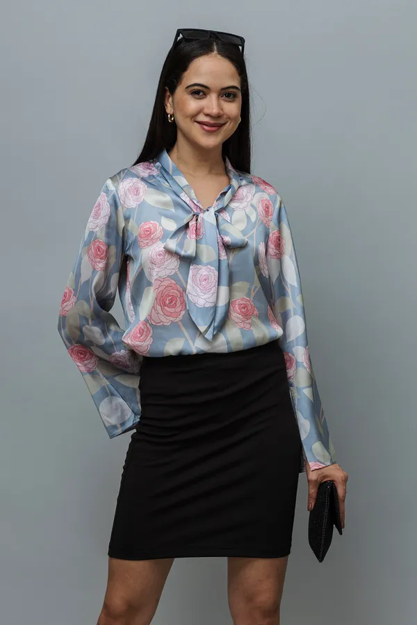 Tie-Up_Neck_Bell_Sleeves_Satin_Top