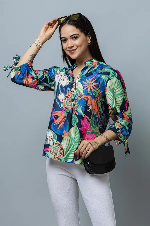 Tie-Up_Sleeves_Casual_Rayon_Top