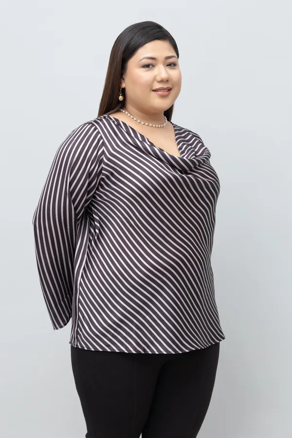 Women's_Plus_Size_Stripe_Satin_Top