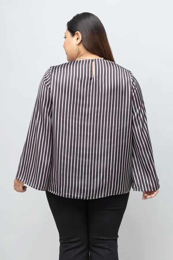 Women's_Plus_Size_Stripe_Satin_Top