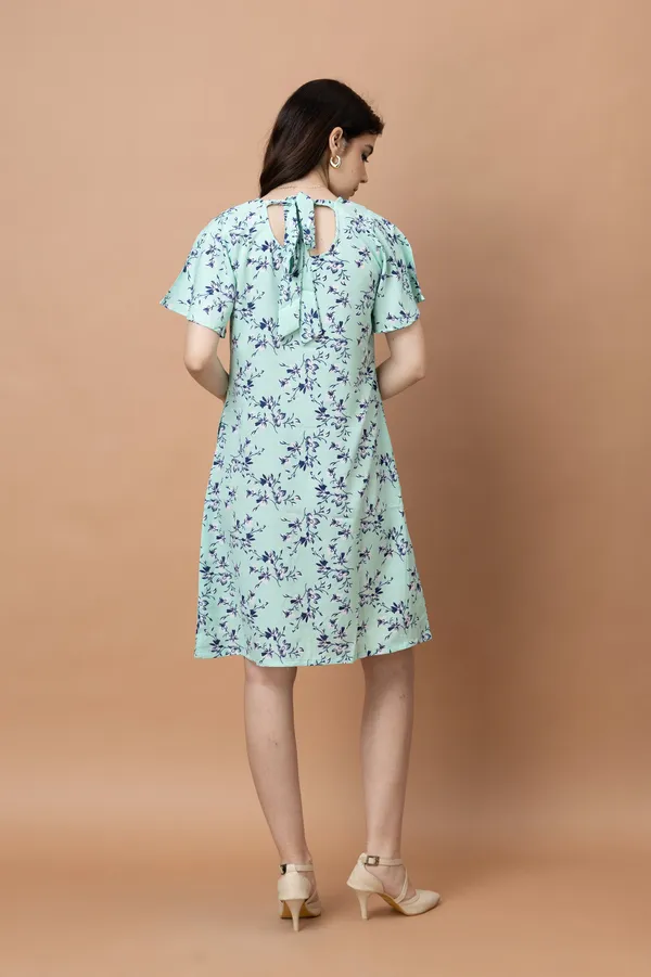 Floral_Square_Neck_Knee_Length_Dress