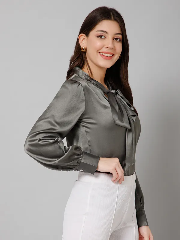 Tie_Neck_Satin_Top_For_Women