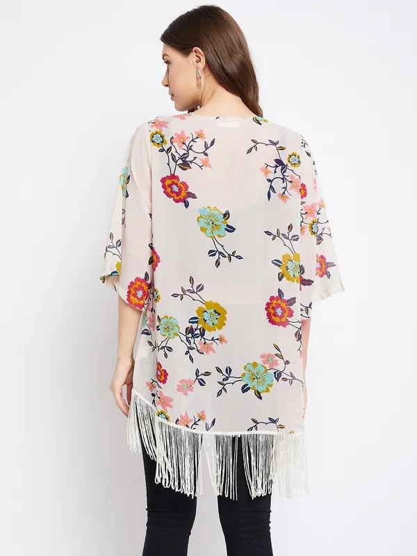 Multicolor_Cotton_Blend_Printed_3/4Th_Sleeve_Shrug_For_Women