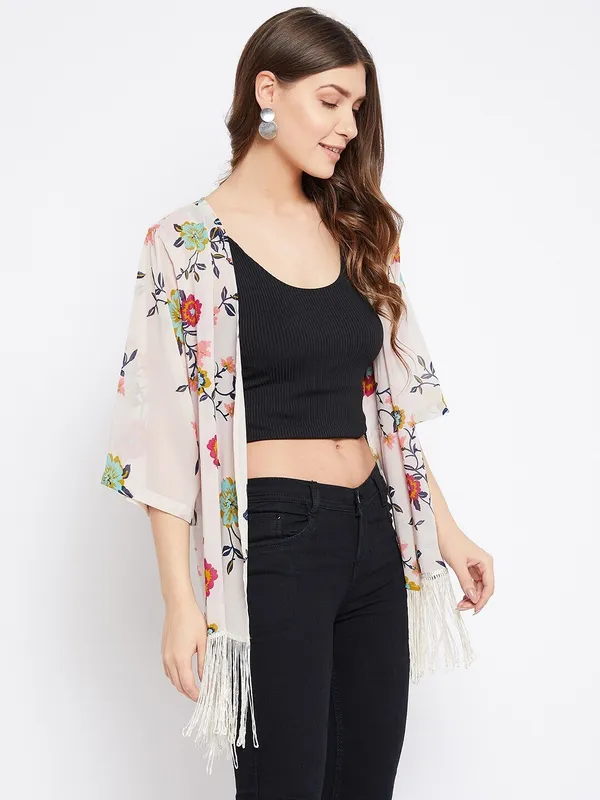 Multicolor_Cotton_Blend_Printed_3/4Th_Sleeve_Shrug_For_Women