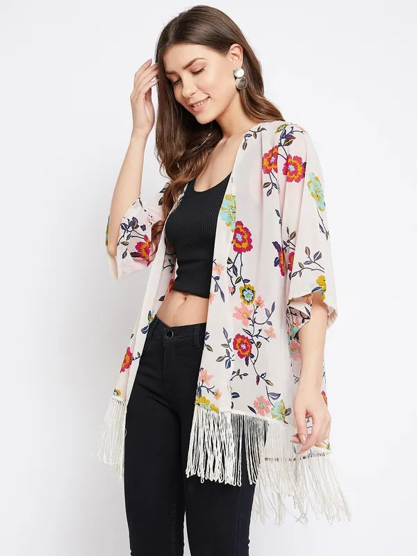Multicolor_Cotton_Blend_Printed_3/4Th_Sleeve_Shrug_For_Women