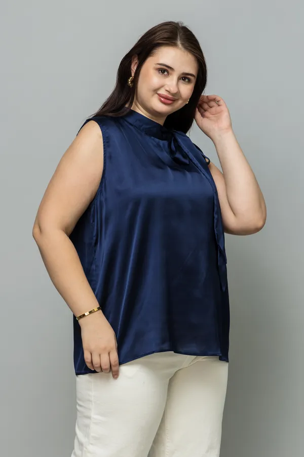 Sleeveless_Tie_Neck_Satin_Top