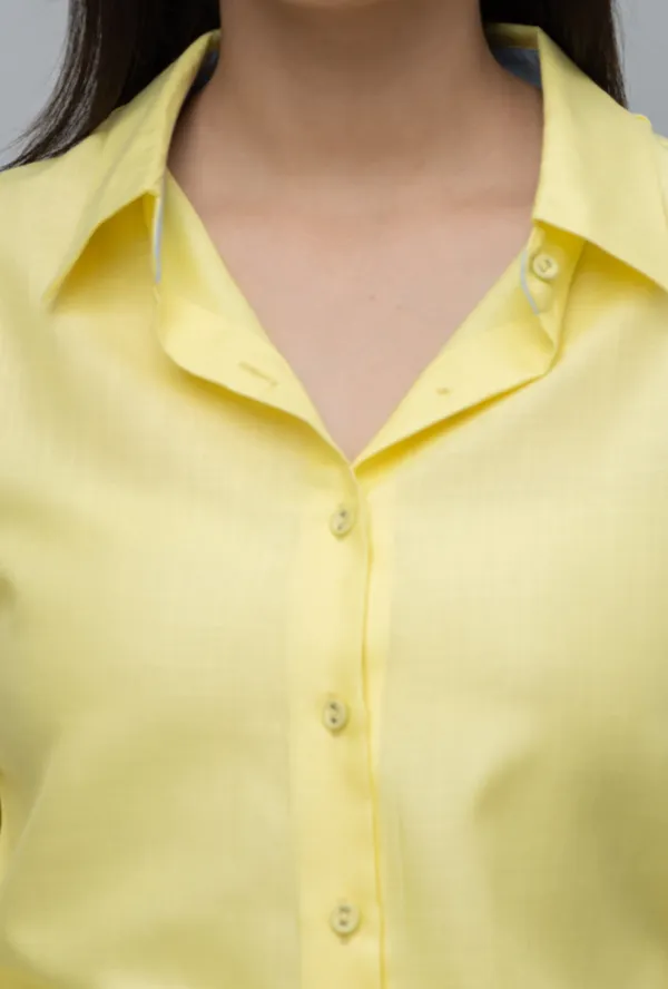 Yellow_Solid_Linen_Shirt_For_Women