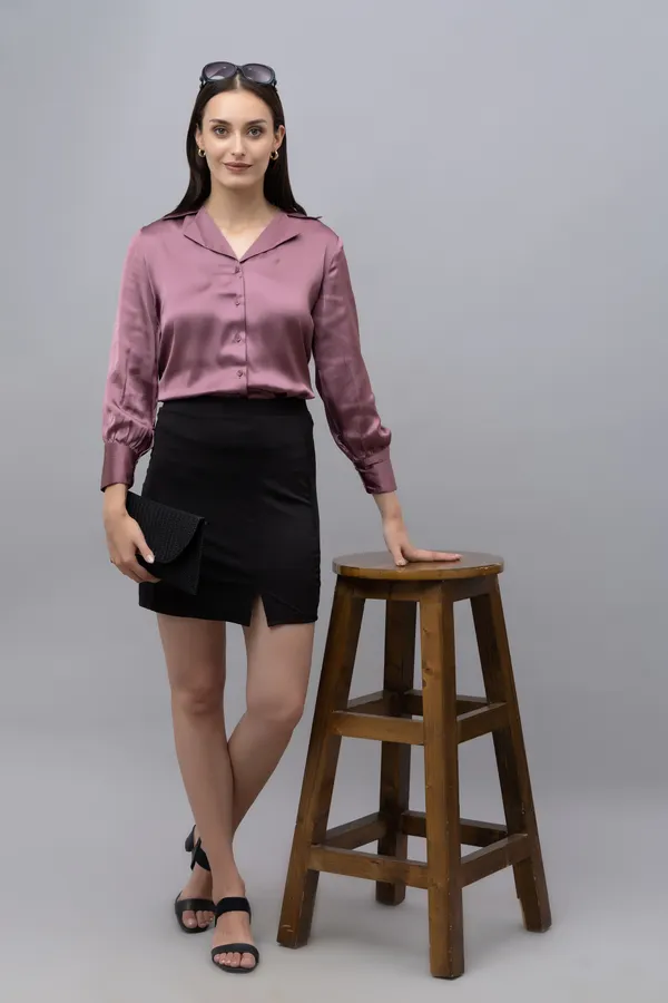 Purple_Satin_Solid_Full_Sleeve_Spread_Collar_Hip_Length_Shirt_For_Women_&_Girls