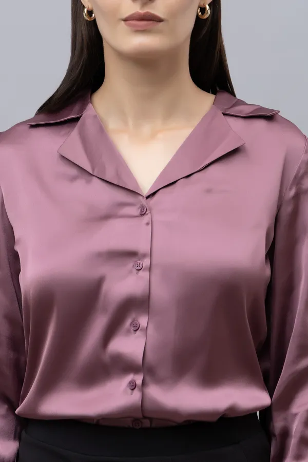 Purple_Satin_Solid_Full_Sleeve_Spread_Collar_Hip_Length_Shirt_For_Women_&_Girls