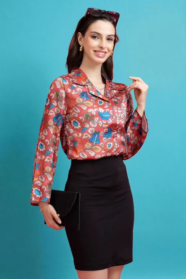 Floral_Flared_Sleeves_Satin_Shirt