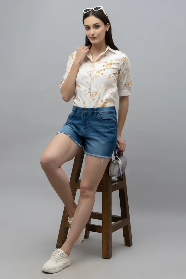 White_Linen_Blend_Floral_Print_Full_Sleeve_Hip_Length_Shirt_For_Women
