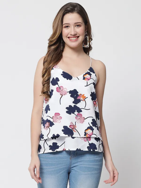 Floral_print_cross_back_layered_top