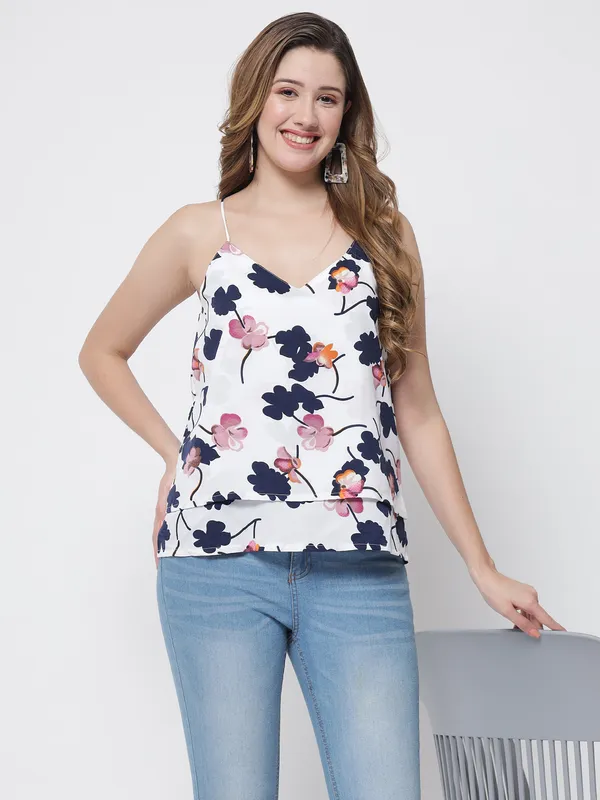 Floral_print_cross_back_layered_top