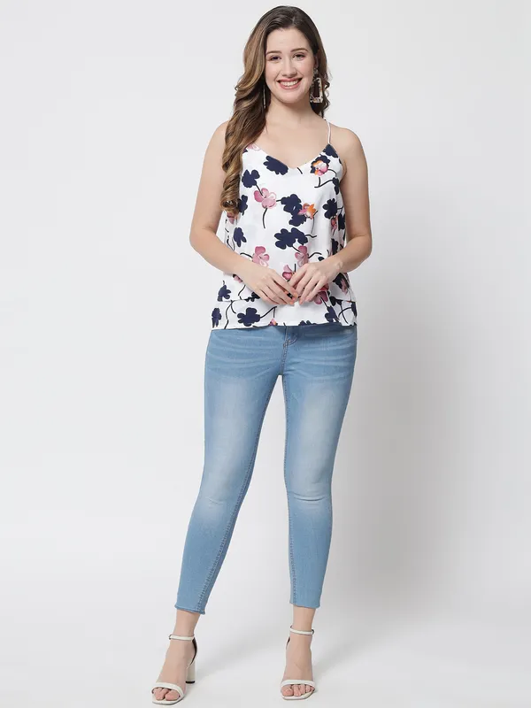 Floral_print_cross_back_layered_top