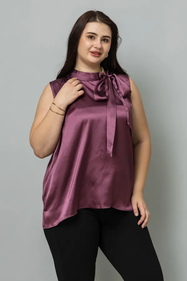 Sleeveless_Tie_Neck_Satin_Top