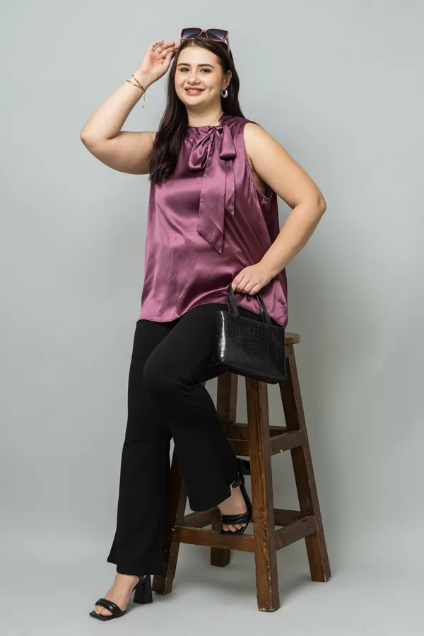 Sleeveless_Tie_Neck_Satin_Top