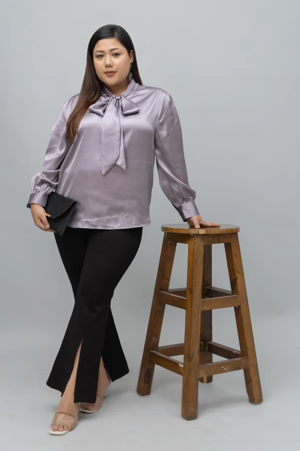 Women's_Plus_Size_Solid_Satin_Tie_Neck_Top