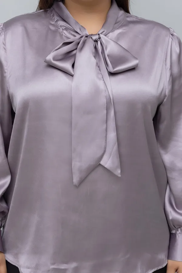 Women's_Plus_Size_Solid_Satin_Tie_Neck_Top