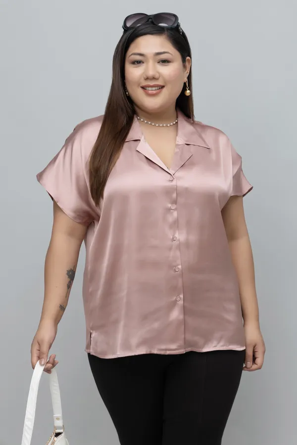 Women's_Plus_Size_Soild_Satin_Shirt