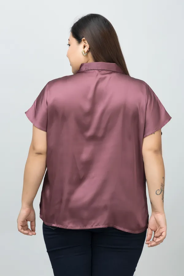 Women's_Plus_Size_Purple_Satin_Printed_Short_Sleeve_Hip_Length_Shirt_For_Women