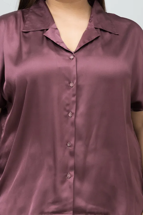 Women's_Plus_Size_Purple_Satin_Printed_Short_Sleeve_Hip_Length_Shirt_For_Women