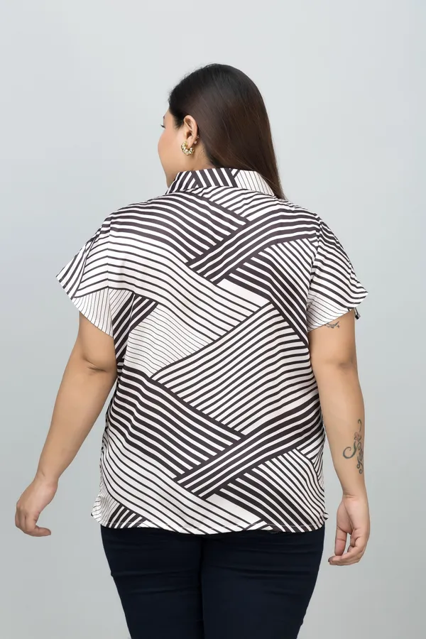 Women's_Plus_Size_White_&_Black_Satin_Printed_Short_Sleeve_Hip_Length_Shirt_For_Women