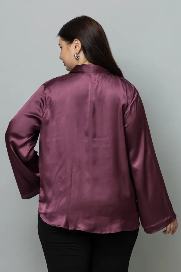 Flared_Sleeves_Casual_Satin_Shirt