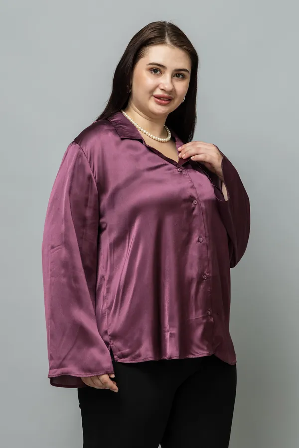 Flared_Sleeves_Casual_Satin_Shirt