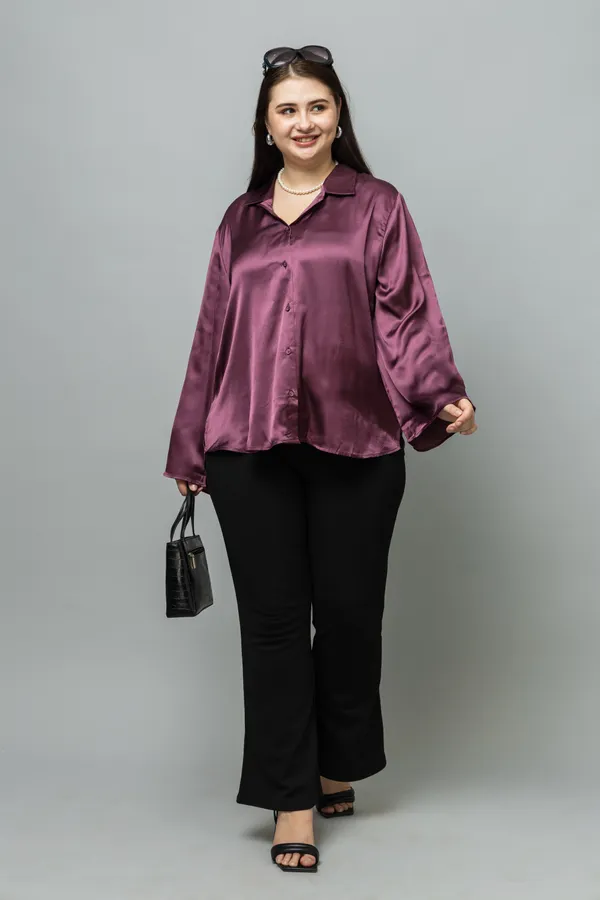 Flared_Sleeves_Casual_Satin_Shirt