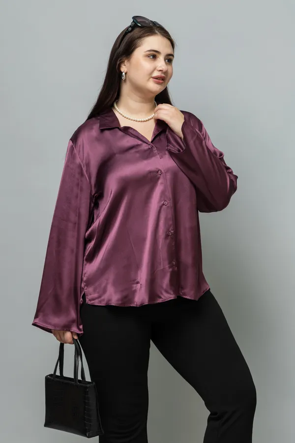 Flared_Sleeves_Casual_Satin_Shirt