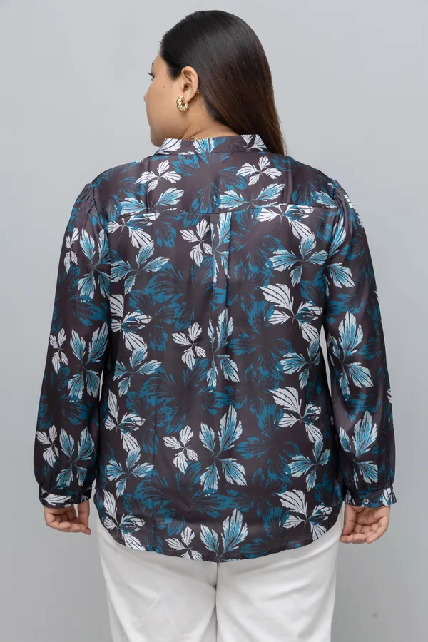 Women's_Plus_Size_Floral_Print_Satin_Shirt