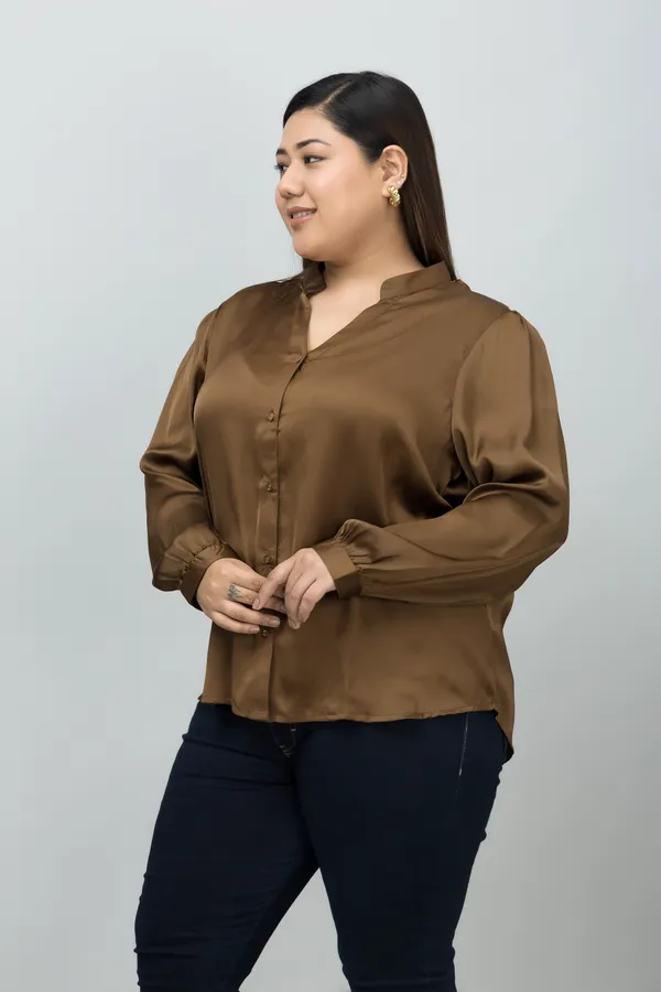 Women's_Plus_Size_Band_Collar_Casual_Satin_Shirt