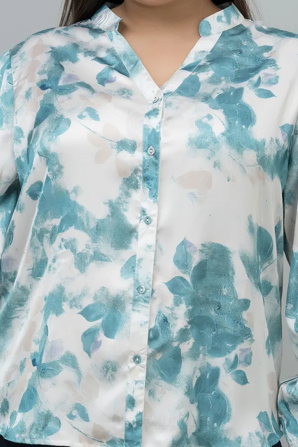 Women's_Plus_Size_Green_&_White_Satin_Floral_Print_Full_Sleeve_Hip_Length_Shirt_For_Women