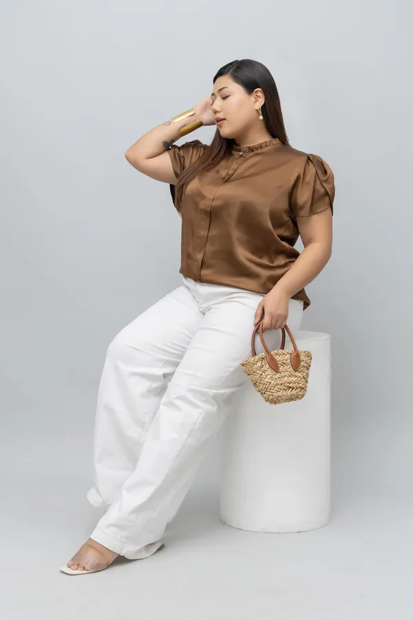 Women's_Plus_Size_Tulip_Sleeves_Satin_Top