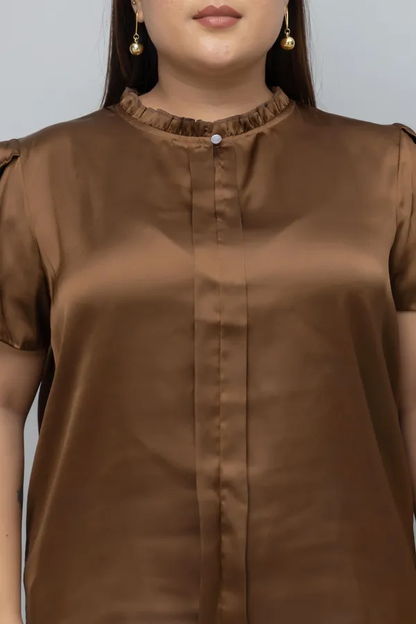 Women's_Plus_Size_Tulip_Sleeves_Satin_Top
