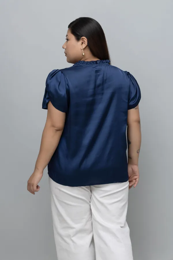 Women's_Plus_Size_Tulip_Sleeves_Satin_Top