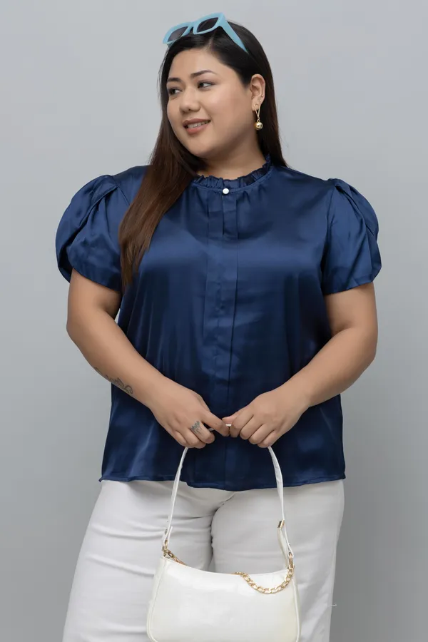Women's_Plus_Size_Tulip_Sleeves_Satin_Top