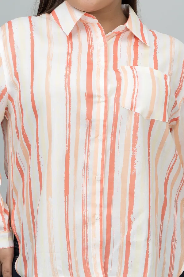 Women's_Plus_Size_Red_&_White_Linen_Blend_Striped_Full_Sleeve_Hip_Length_Shirt_For_Women