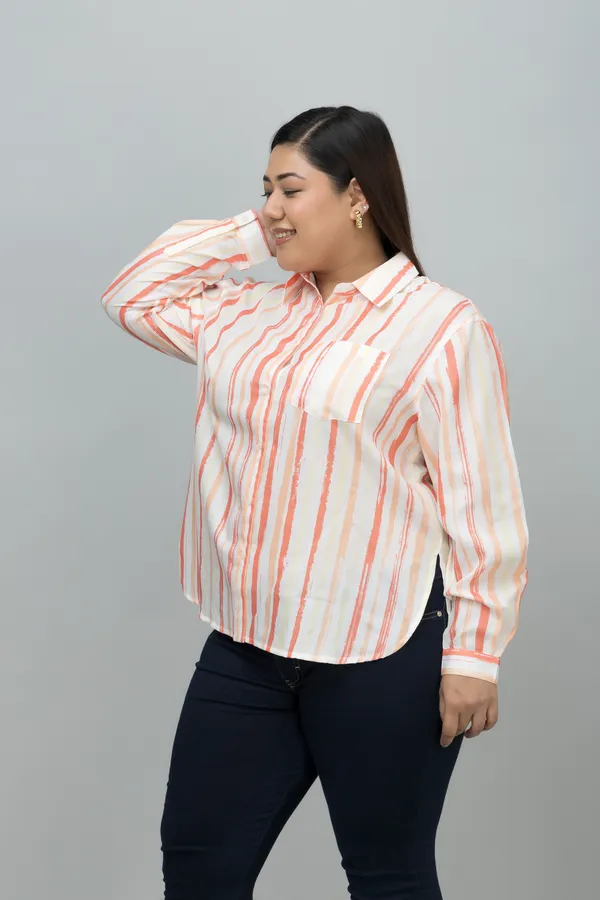 Women's_Plus_Size_Red_&_White_Linen_Blend_Striped_Full_Sleeve_Hip_Length_Shirt_For_Women